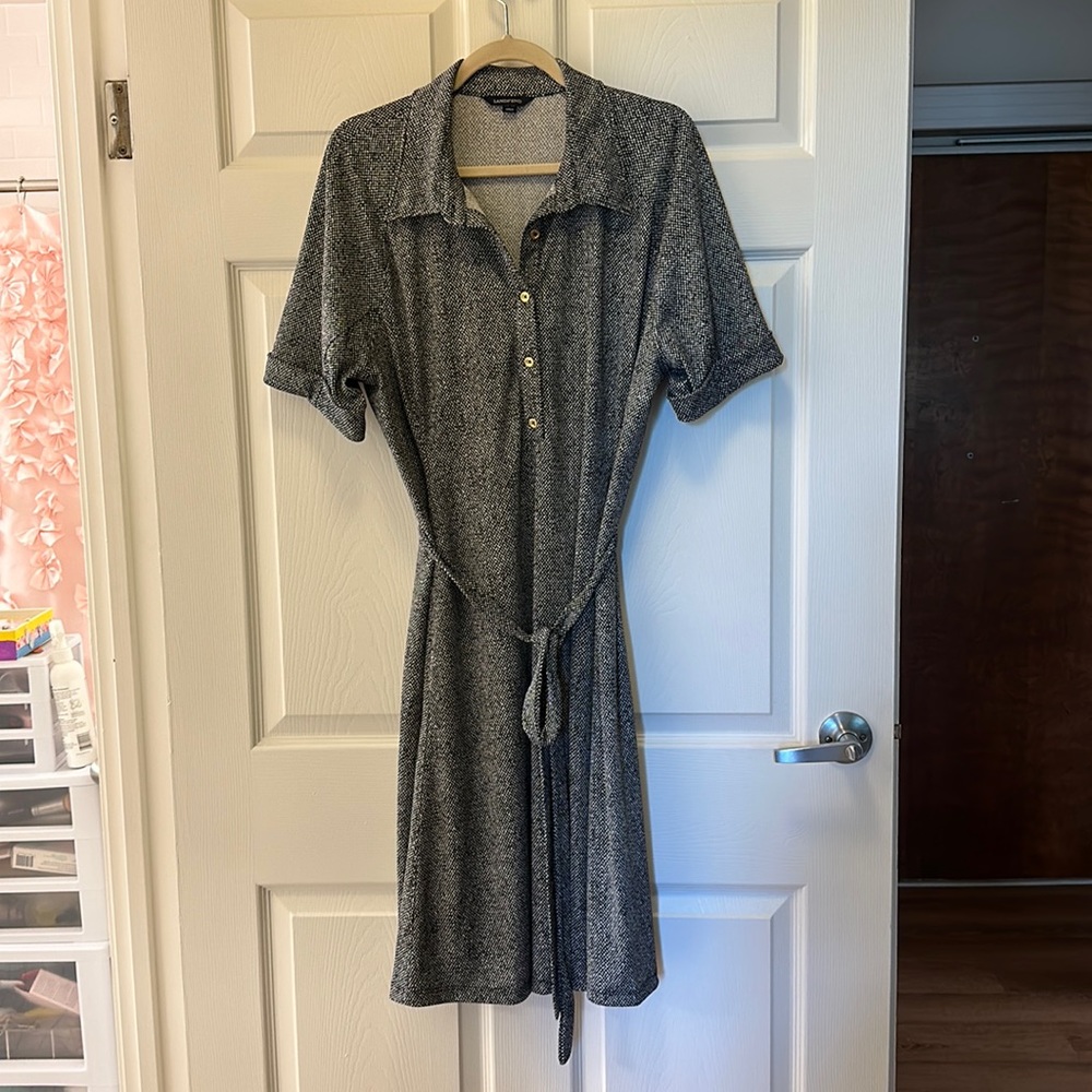 Lands’ End midi dress 16/18W black and white